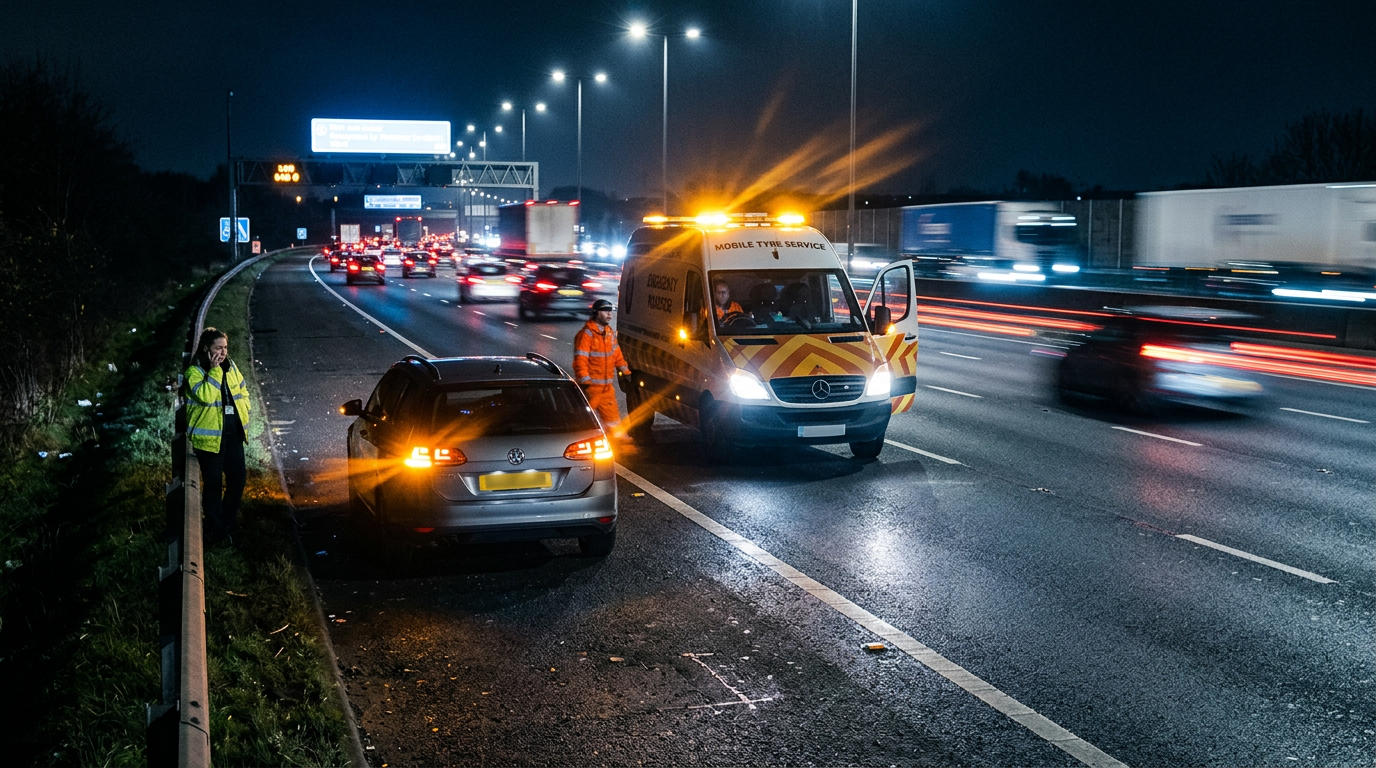 24 hour emergency mobile tyre fitting uk: call night help Globe Mobile Tyres