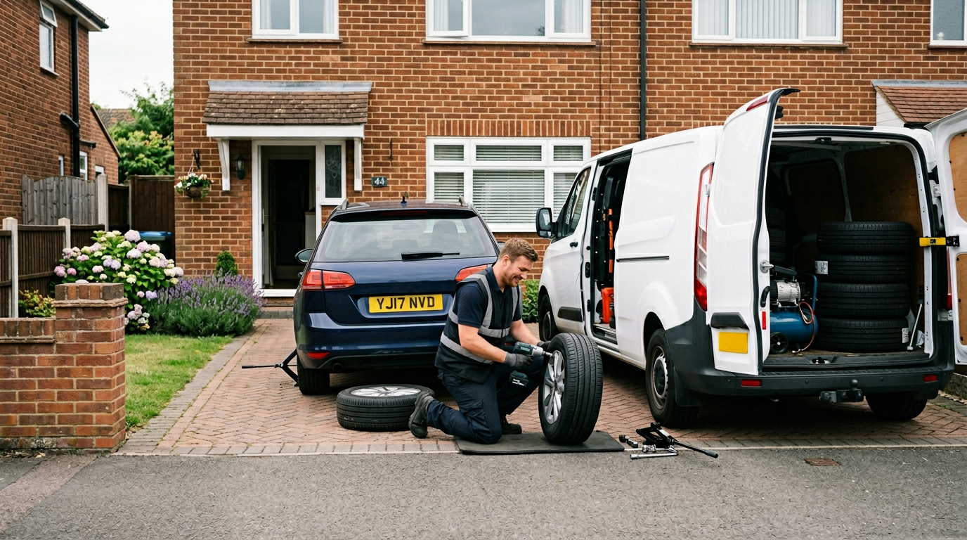 mobile tyre fitting home uk: space, parking expect Globe Mobile Tyres