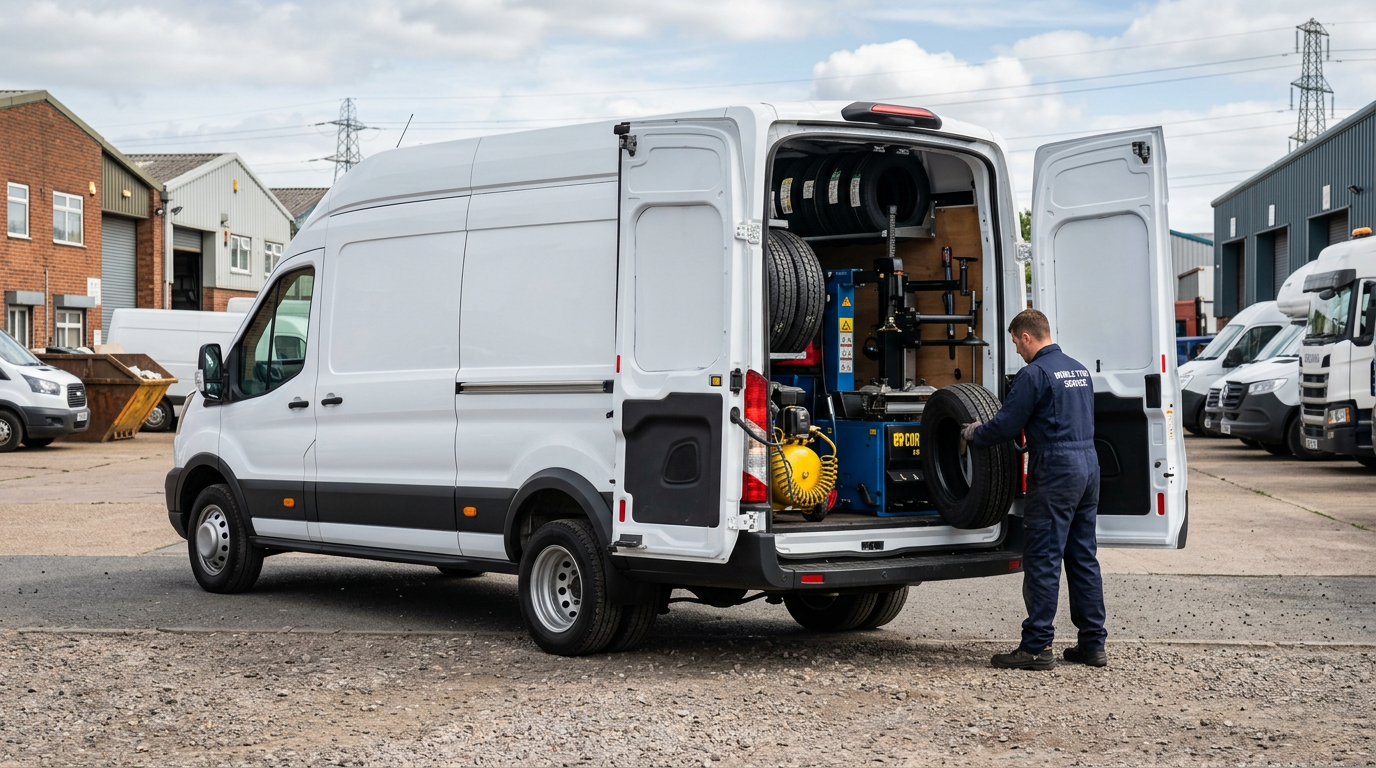 mobile tyre fitting vans commercial vehicles (uk: m25, m6, m62) Globe Mobile Tyres