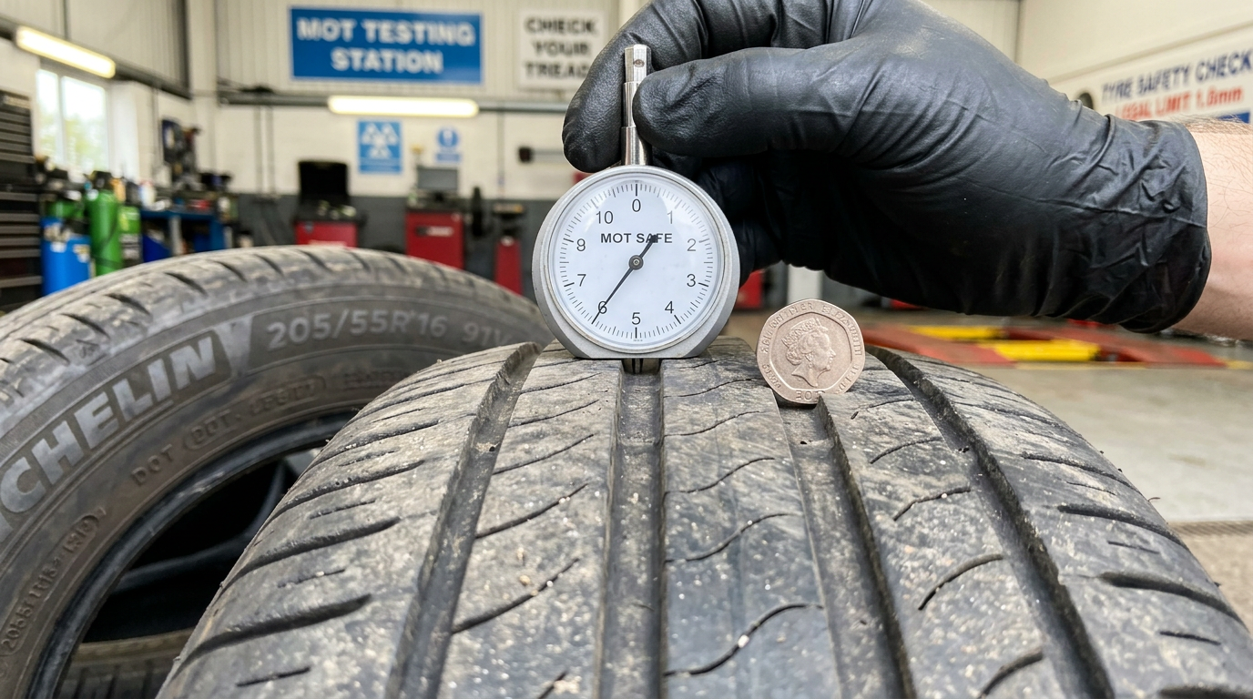 uk tyre tread depth law: 1.6mm minimum mot checks (all cities) Globe Mobile Tyres
